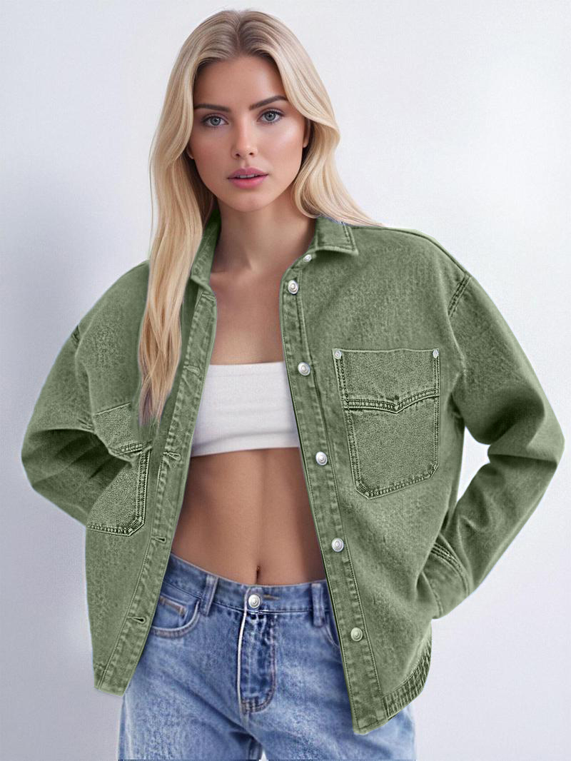 Womens Denim Jacket Wash Jean Jacket Coats With Pockets（BUY 2 FREE SHIPPING)