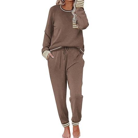 Women's Autumn Long Sleeve Sleepwear Soft 2-piece Casual Set, Long Sleeve with Drawstring Pants（BUY 2 FREE SHIPPING)
