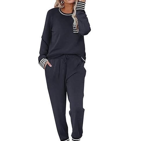 Women's Autumn Long Sleeve Sleepwear Soft 2-piece Casual Set, Long Sleeve with Drawstring Pants（BUY 2 FREE SHIPPING)