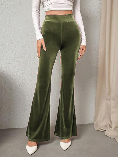 Retro sexy hip-lifting velvet flared pants
