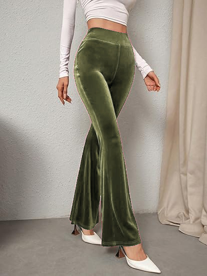 Retro sexy hip-lifting velvet flared pants
