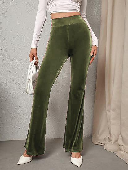 Retro sexy hip-lifting velvet flared pants