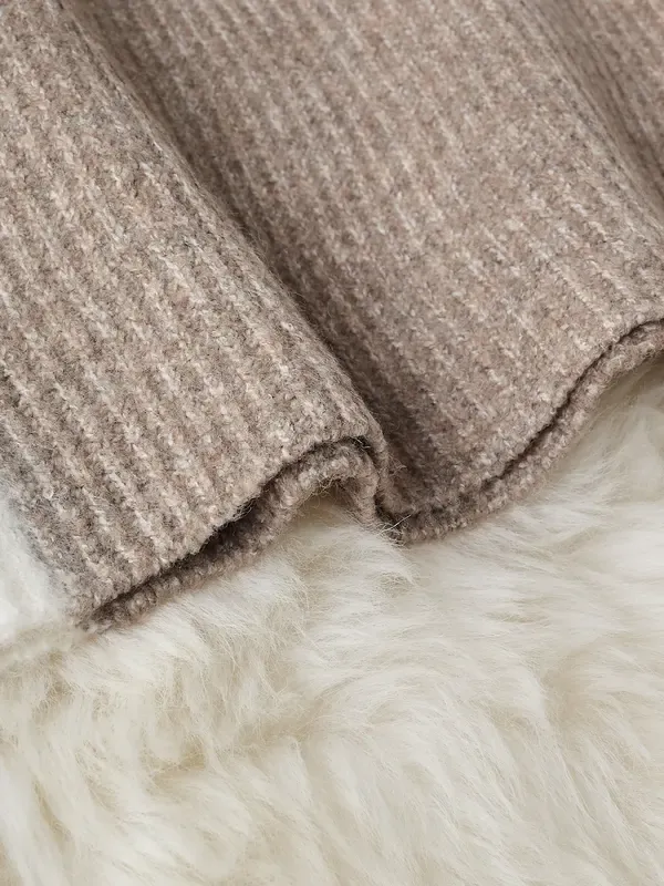 Women's Sweater Set, Mock Neck Long Sleeve Colorblock Knit Top & Skirt, Casual Fitted Two-Piece for Fall Winter