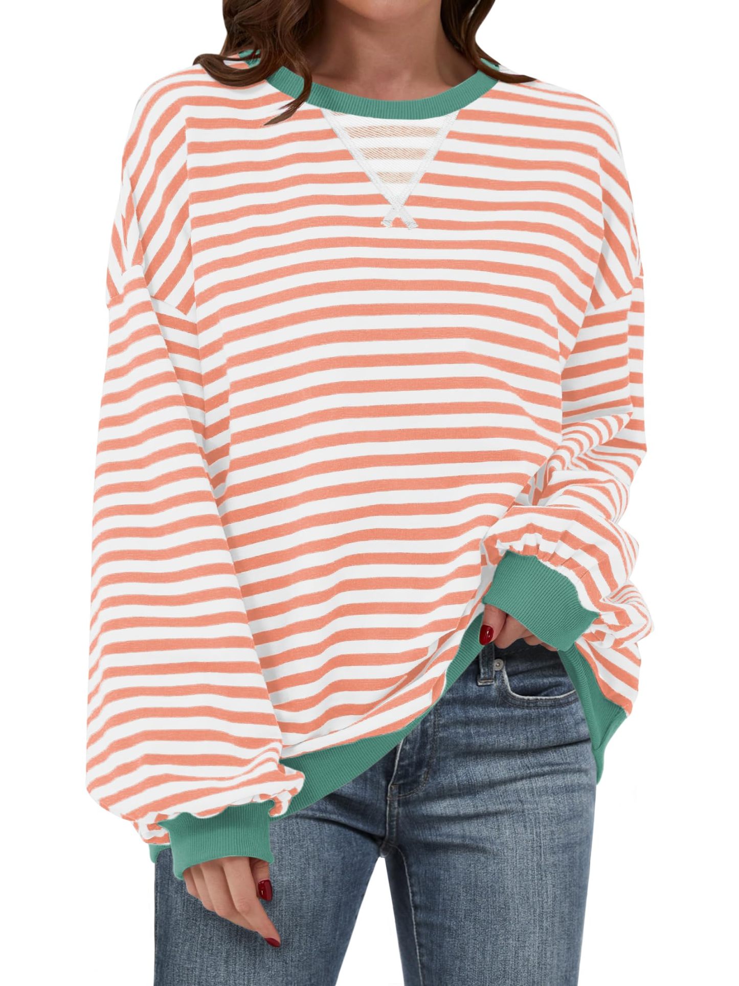 ✨Women's Striped Oversized Sweatshirt (Buy 2 Free Shipping)