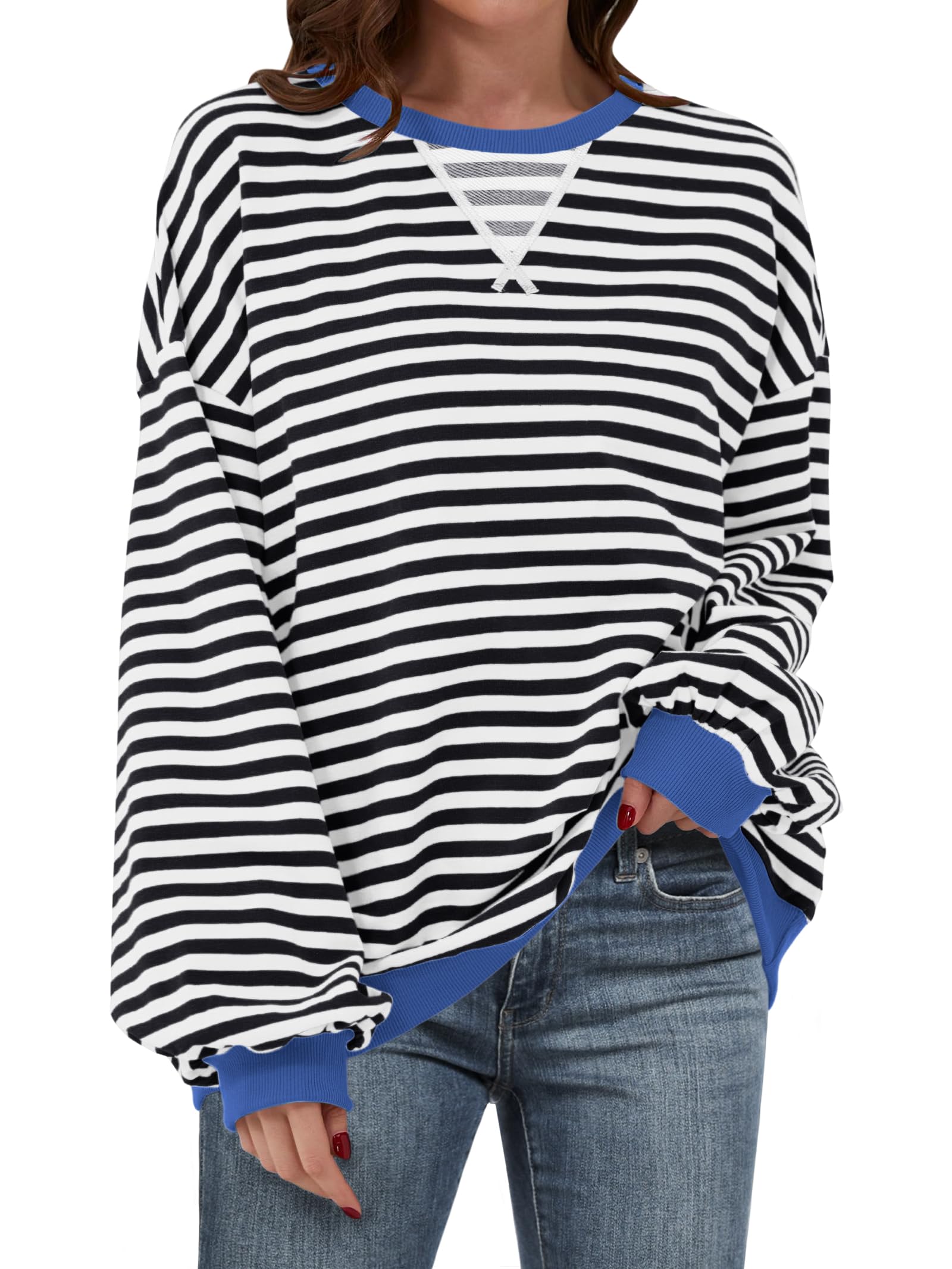 ✨Women's Striped Oversized Sweatshirt (Buy 2 Free Shipping)