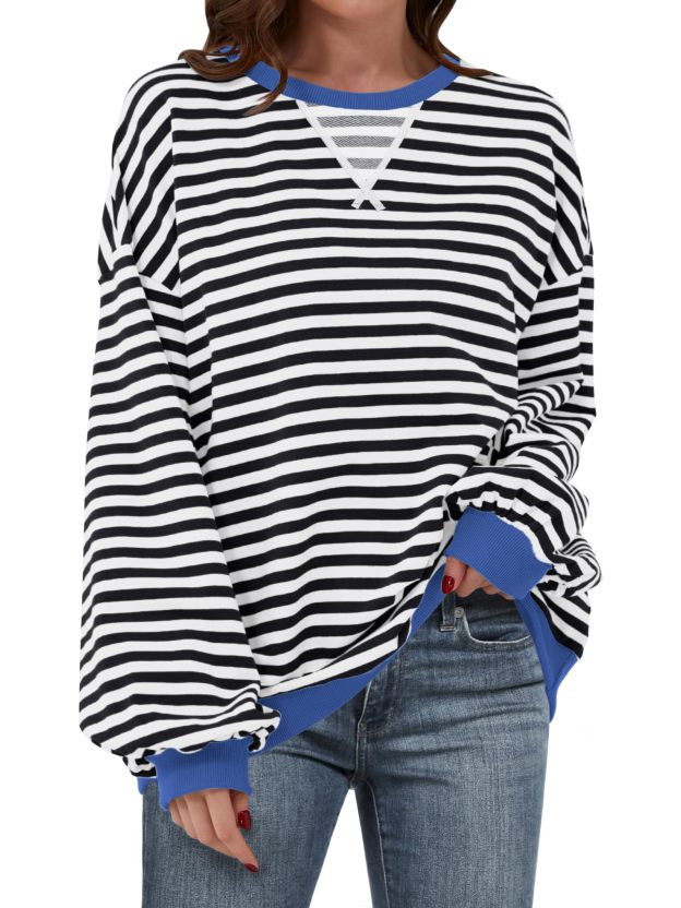 ✨Women's Striped Oversized Sweatshirt (Buy 2 Free Shipping)