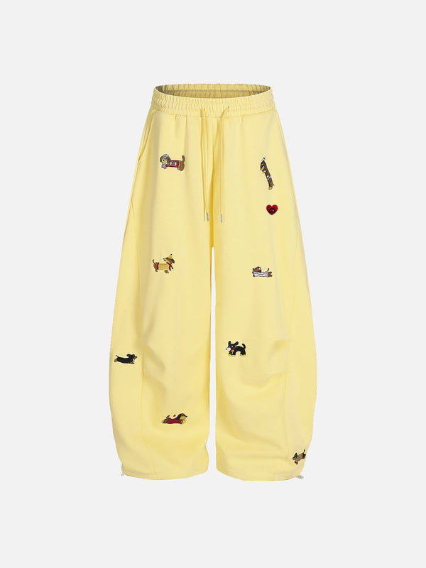 🎁Hot sale!Faynilla Vintage Embroidered Puppy Barrel Sweatpants(BUY 2 FREE SHIPPING)