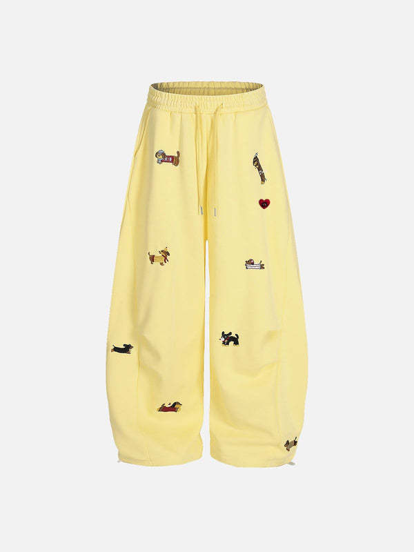 🎁Hot sale!Faynilla Vintage Embroidered Puppy Barrel Sweatpants(BUY 2 FREE SHIPPING)