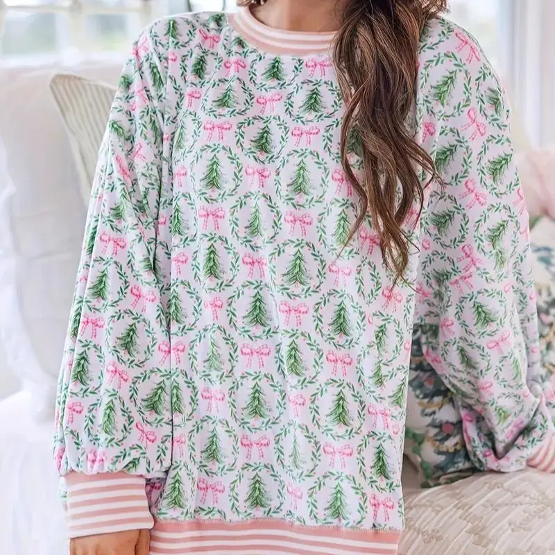 🎄✨Christmas Trees and Bows Pajama Set (Buy 2 Free Shipping)