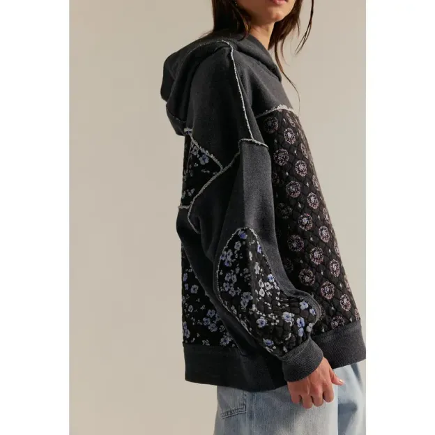 Women's Oversized Hoodies Patchwork Embroidered Long Sleeve Hooded Sweatshirts Pullover Tops with Pockets(buy 2 free shipping)