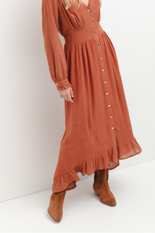 Women's Ruffle Midi Dress Elegant Flowy Summer Dress Casual V Neck A Line Outfits (BUY 2 FREE SHIPPING)