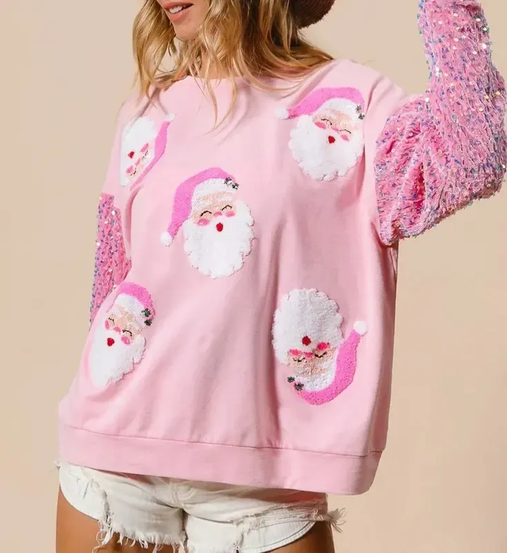 Women Christmas Sparkly Sequin Print Shirt Christmas Sparkly Sequin Print Shirt(buy 2 free shipping)