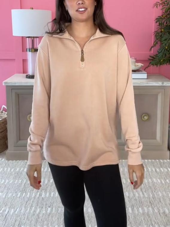 Dreamy 1/4 Zip Garment Washed Casual Pullover(50% OFF🔥)