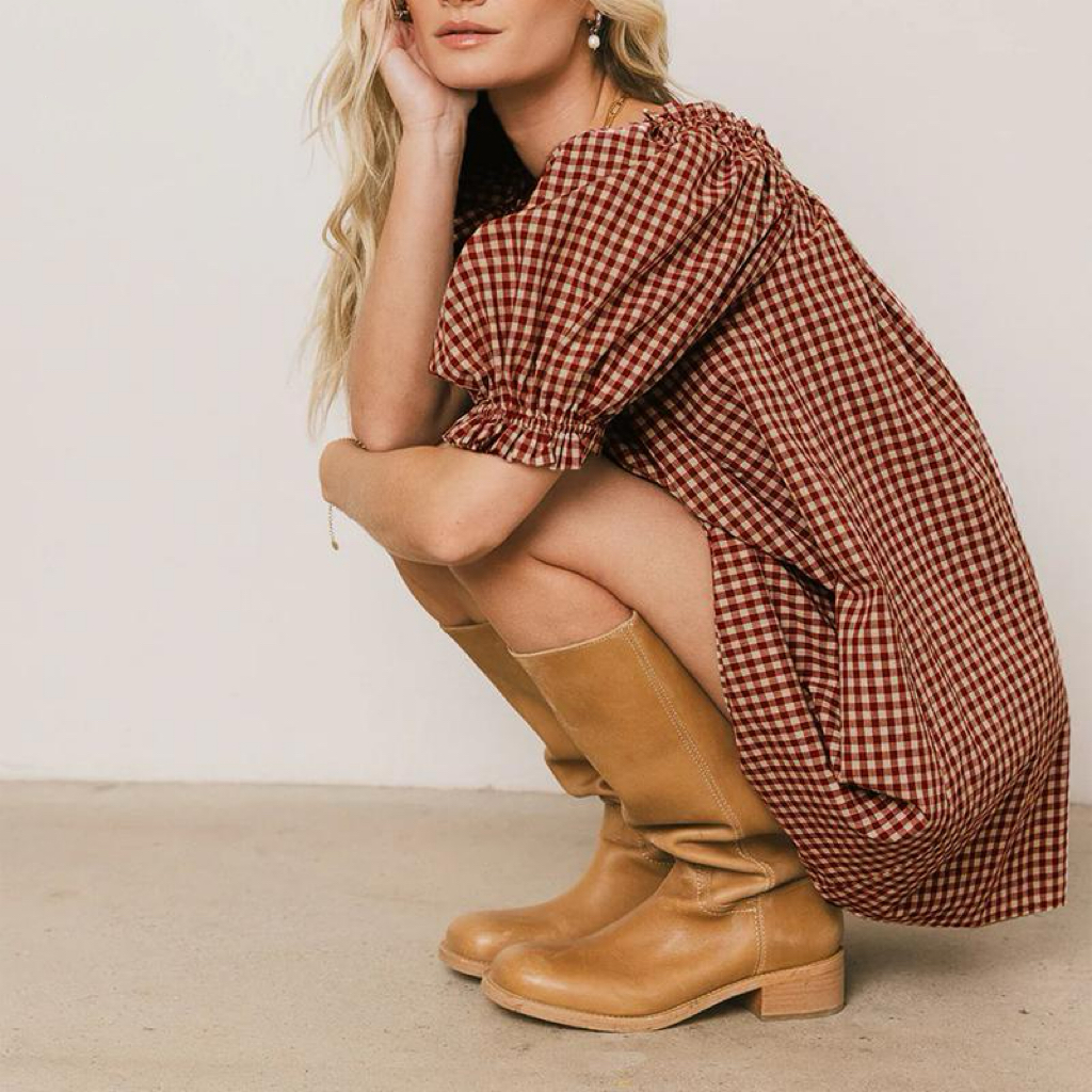 Women's Short Dress Puff Sleeve Square Neck Floral Print Beach Sundress(BUY 2 FREE SHIPPING)