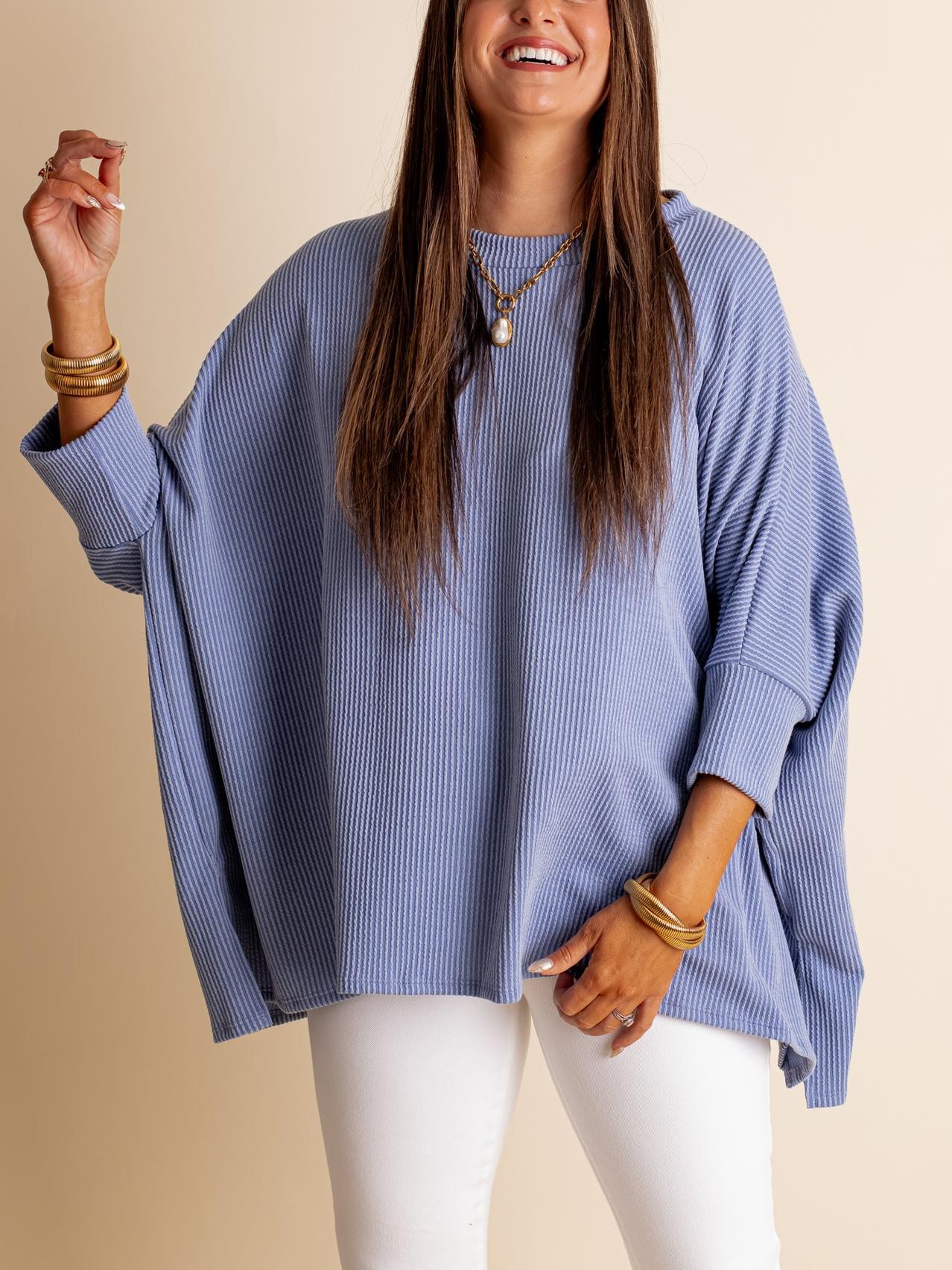 Women's Summer Half-sleeved Ribbed Oversized Top