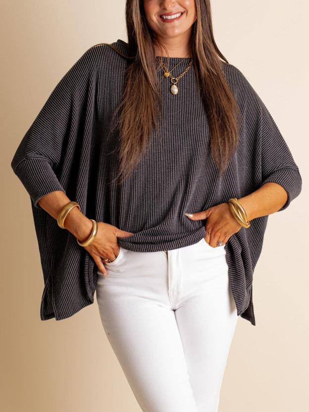 Women's Summer Half-sleeved Ribbed Oversized Top