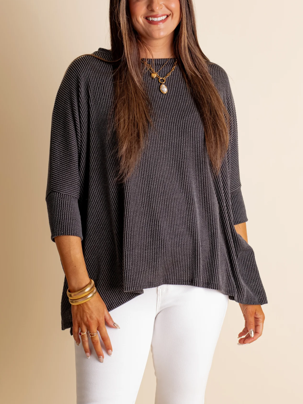 Women's Summer Half-sleeved Ribbed Oversized Top