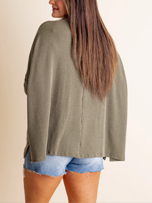 Women's Summer Half-sleeved Ribbed Oversized Top