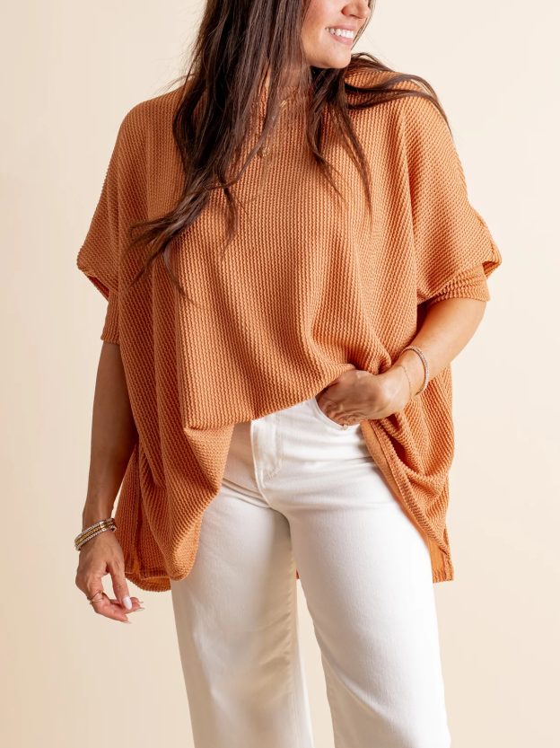 Women's Summer Half-sleeved Ribbed Oversized Top