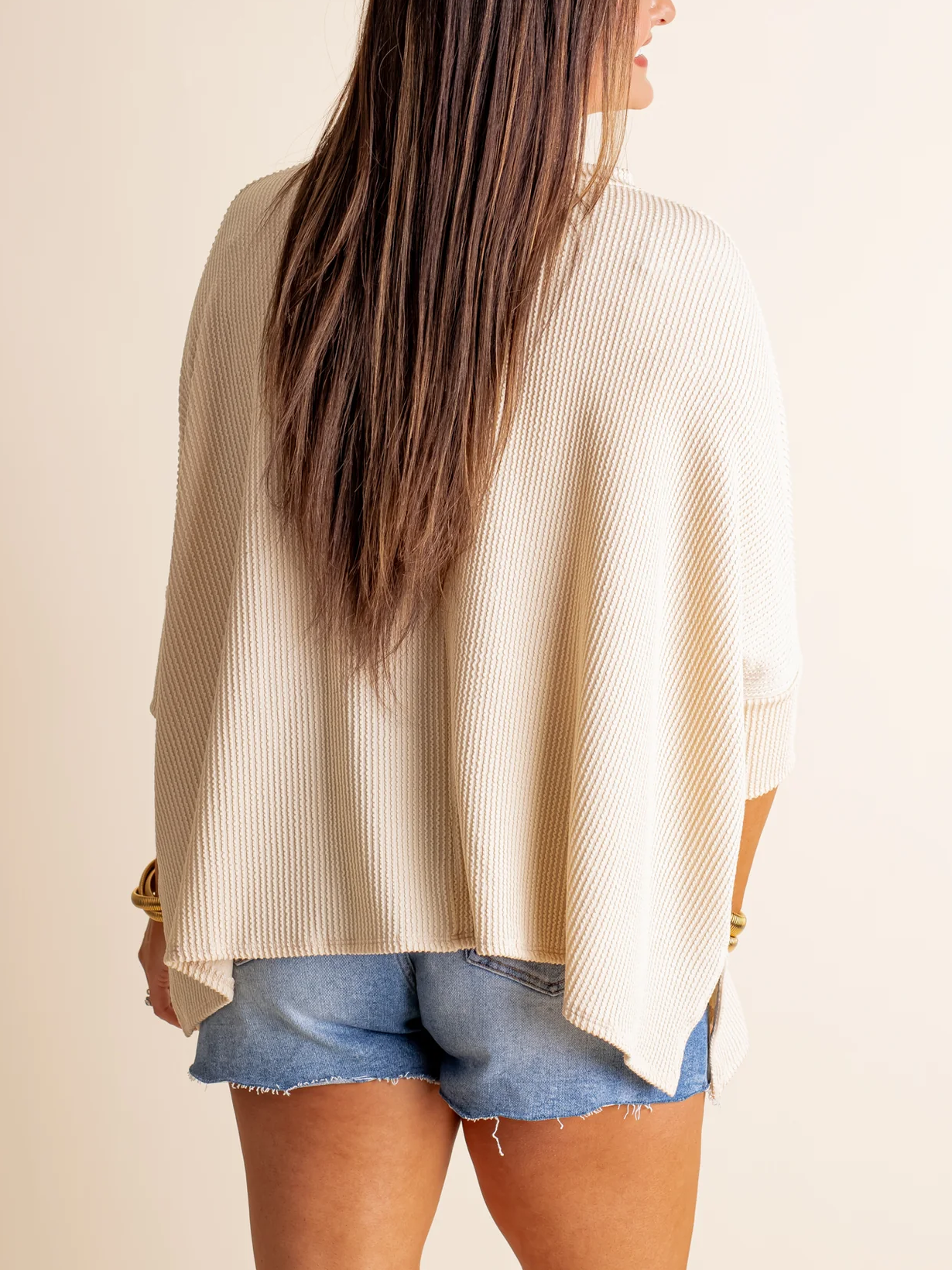 Women's Summer Half-sleeved Ribbed Oversized Top