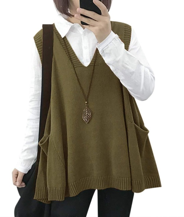 Hot Sale Women's Loose Swing Cute Oversized Knit Sweater Vest