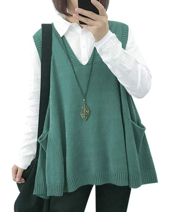 Hot Sale Women's Loose Swing Cute Oversized Knit Sweater Vest