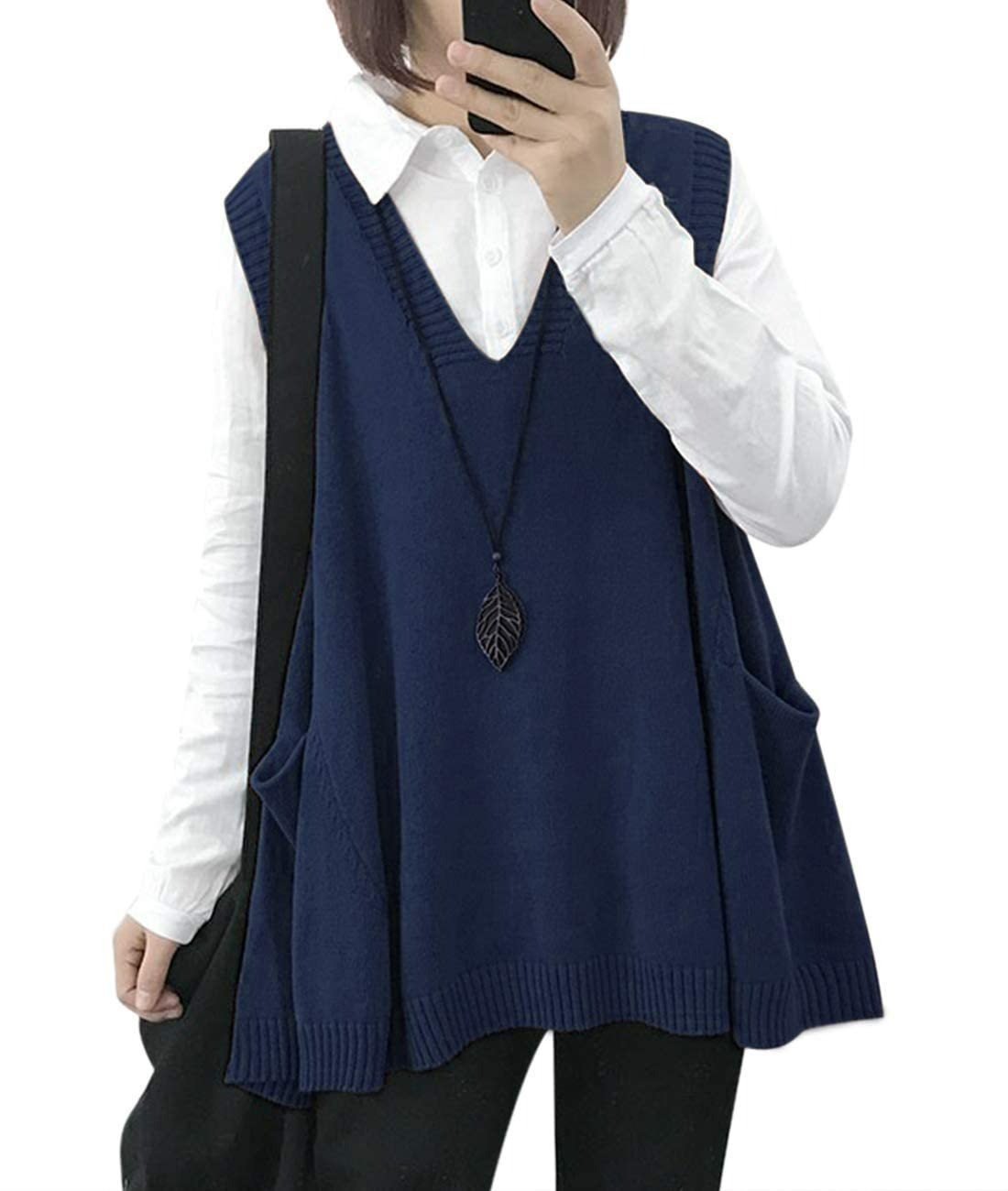 Hot Sale Women's Loose Swing Cute Oversized Knit Sweater Vest