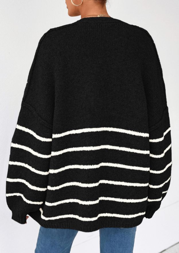 ✨Women's Oversized Balloon Sleeve Striped Cardigan Sweater (Buy 2 Free Shipping)