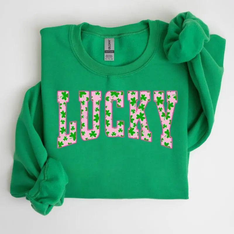 Lucky Clover sweatshirt with green shamrock design