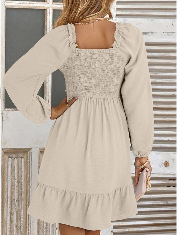 Women's Long-sleeved High-waist Ruffled Mini Dress(Buy 2 Free Shipping)