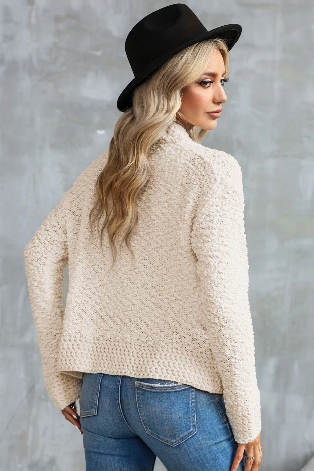Women's 2025 Fashion Casual Open Front Long Sleeve Chunky Knit Cardigans Sweaters