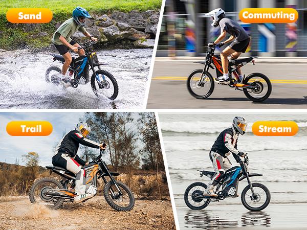 HAPPYRUN G300 Pro Off Road Ebike for Adults - 72V 30Ah Removable Battery, 6500W Peak Power, 50MPH Max Speed, 70 mi Range, 350LBS Load Capacity, Hydraulic Brakes, 2-Year Warranty