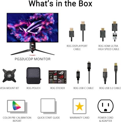 Swift OLED 27” 1440P Gaming Monitor (PG27AQDP) - WOLED, QHD, 480Hz, 0.03ms, G-SYNC Compatible, Custom Heatsink, AI Assistant, DisplayHDR400 True Black, 99% DCI-P3, True 10-bit, DisplayWidget