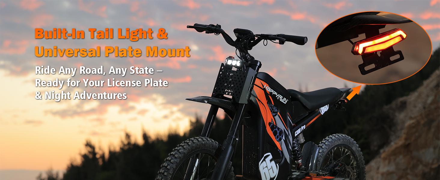 HAPPYRUN G300 Pro Off Road Ebike for Adults - 72V 30Ah Removable Battery, 6500W Peak Power, 50MPH Max Speed, 70 mi Range, 350LBS Load Capacity, Hydraulic Brakes, 2-Year Warranty