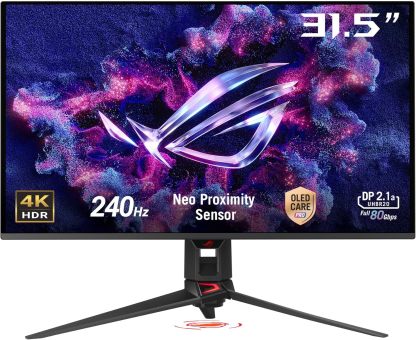 Swift 32” 4K OLED Gaming Monitor (PG32UCDMR) ― 4K (3840 x 2160), QD-OLED, 240Hz, 0.03ms, G-SYNC Compatible, 99% DCI-P3, USB-C 90W, DisplayWidget, DisplayPort 2.1, 3 yr Warranty