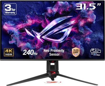 Swift 32” 4K OLED Gaming Monitor (PG32UCDMR) ― 4K (3840 x 2160), QD-OLED, 240Hz, 0.03ms, G-SYNC Compatible, 99% DCI-P3, USB-C 90W, DisplayWidget, DisplayPort 2.1, 3 yr Warranty
