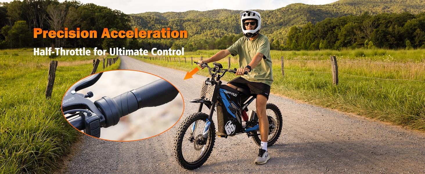 HAPPYRUN G300 Pro Off Road Ebike for Adults - 72V 30Ah Removable Battery, 6500W Peak Power, 50MPH Max Speed, 70 mi Range, 350LBS Load Capacity, Hydraulic Brakes, 2-Year Warranty