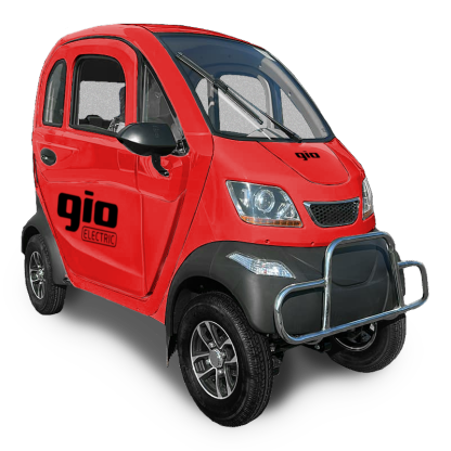 GIO All-Season Enclosed Mobility Scooter - Red - With Winter Heater & Summer Fan