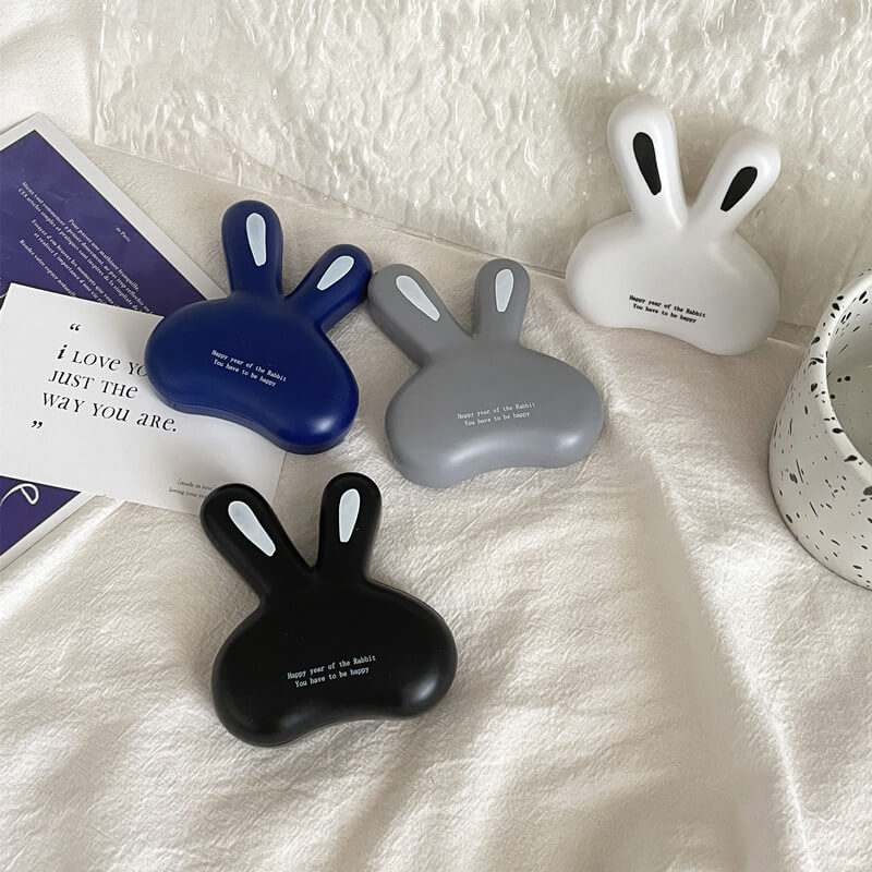 1-Pair Cute Bunny Contact Lens Case with Mirror