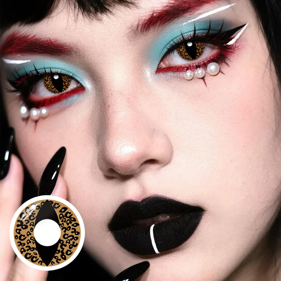 【Halloween&Cosplay】Cat Eye Leopard Brown