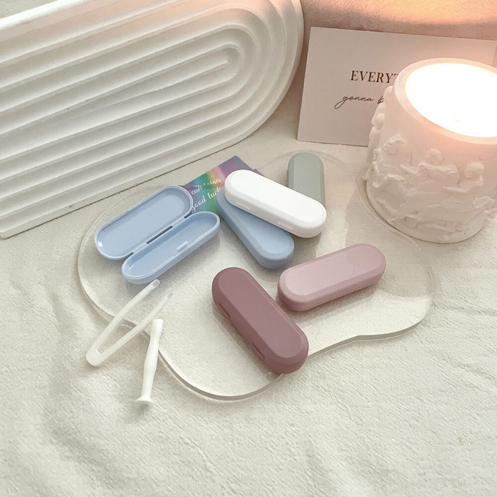 1 PCS Contact Lens Applicator & Tweezer Storage Case – Random Color