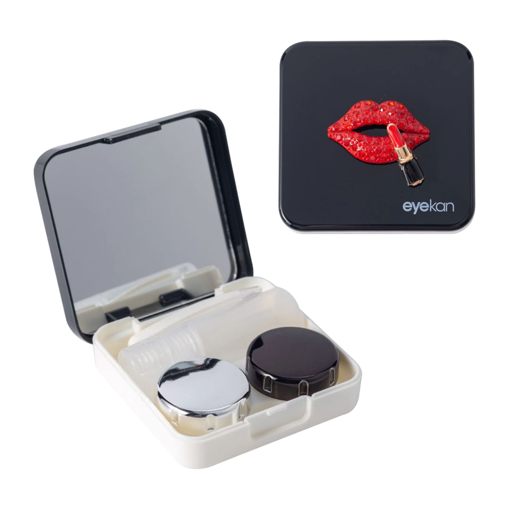 1 PCS Lip Black Contact Lens Case