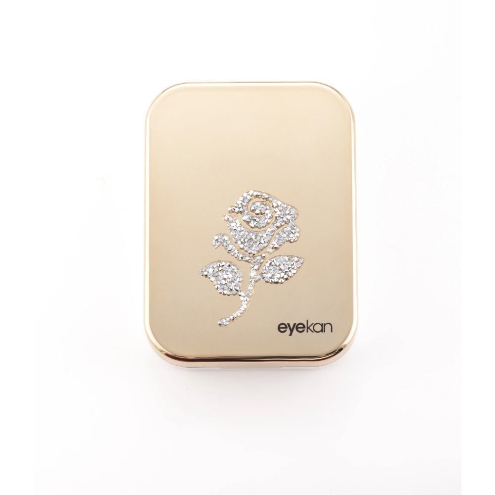 2 Pair Gold Rose Contact Lens Case