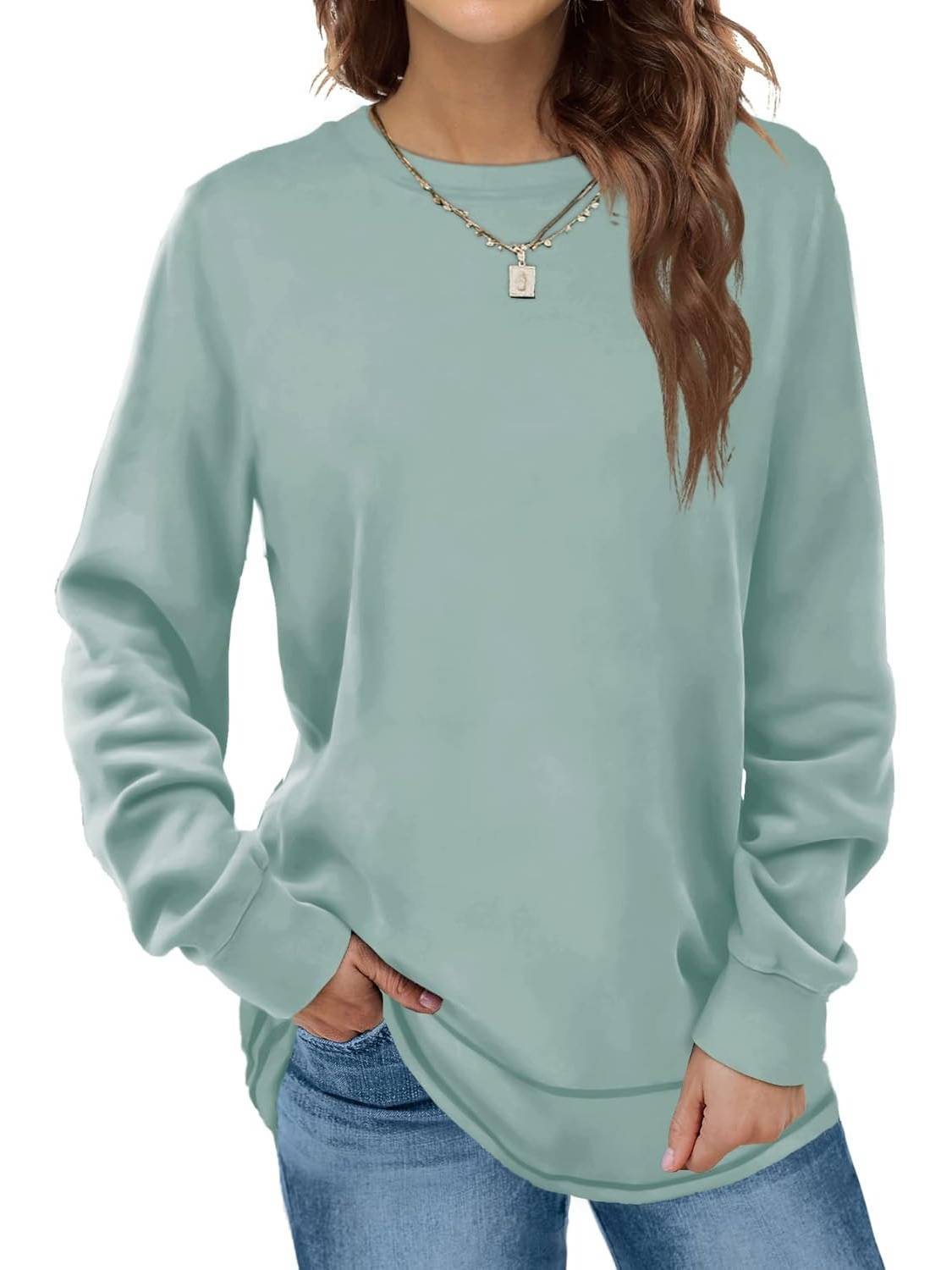 Women's Crewneck Long Sleeve Tunic Tops (Buy 2 Free Shipping)