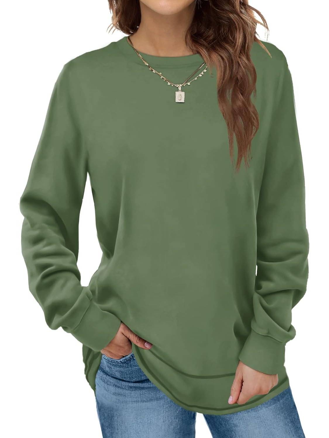 Women's Crewneck Long Sleeve Tunic Tops (Buy 2 Free Shipping)