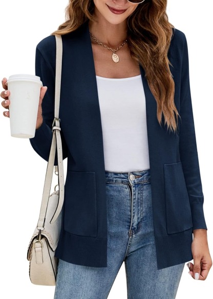 Women's Long Sleeve Open Front Knit Cardigan Sweater (Buy 2 Free Shipping)