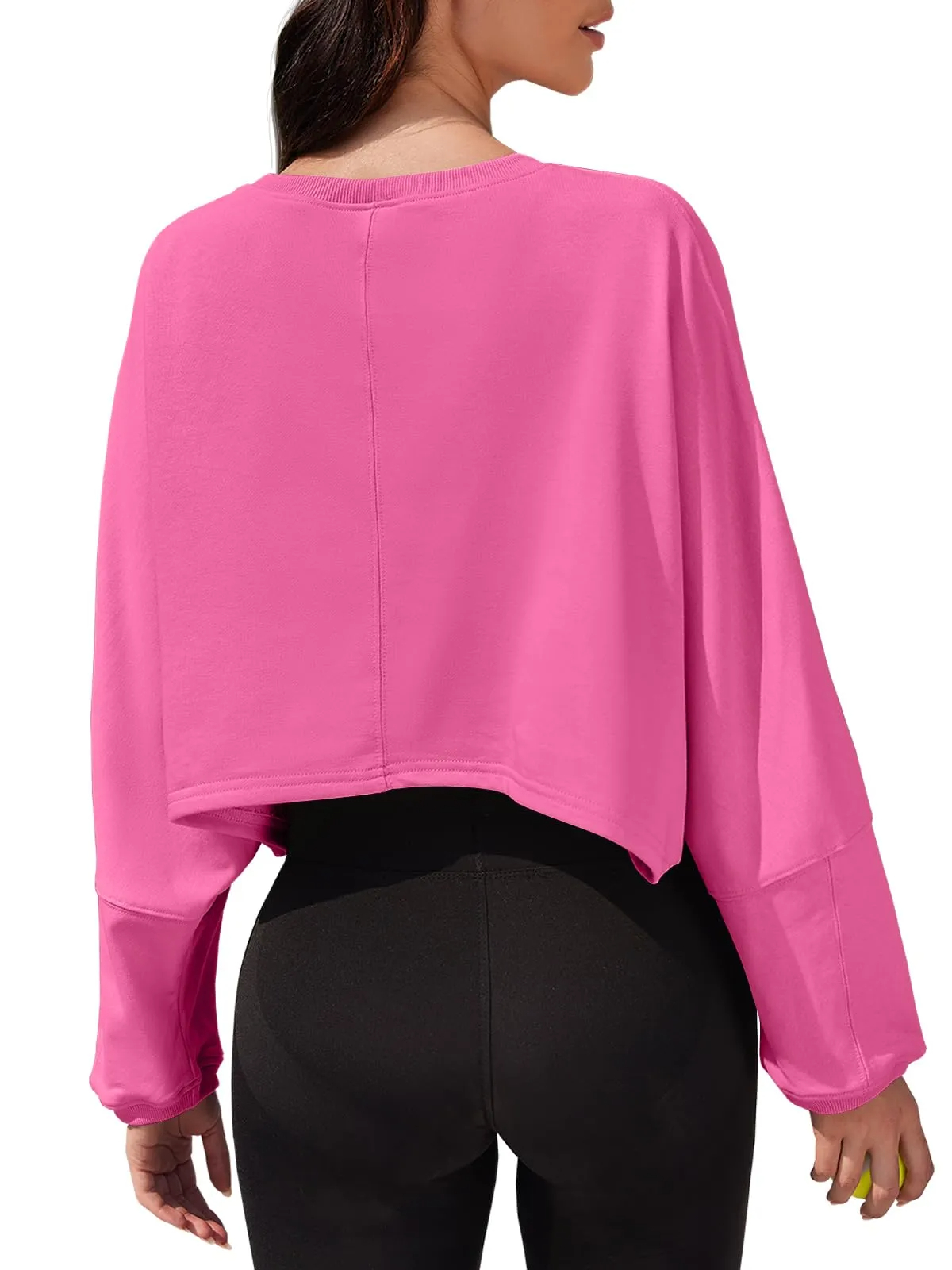 ✨Women‘s Long Ballon Sleeve Cropped Crew Neck Sweatshirts Tops(buy 2 free shipping)