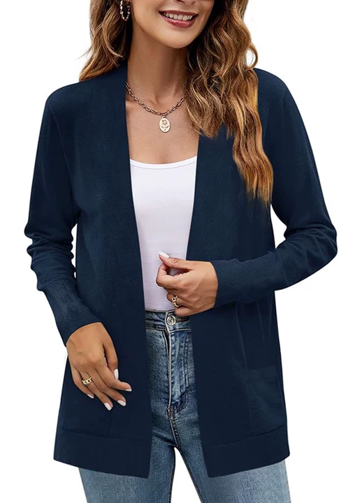Women's Long Sleeve Open Front Knit Cardigan Sweater (Buy 2 Free Shipping)