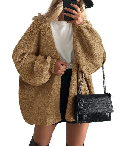 Women's Oversized Balloon Sleeve Knit Cardigan Sweater（BUY 2 FREE SHIPPING)