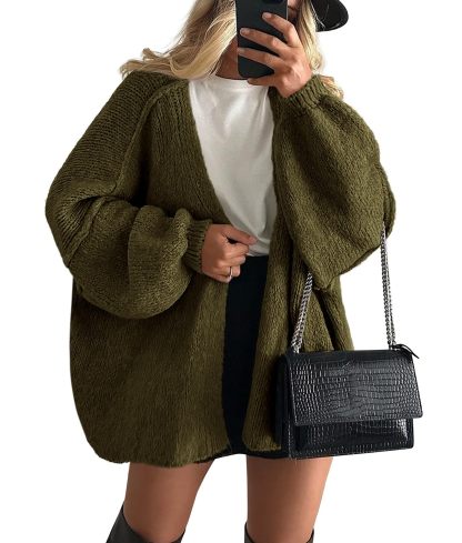 Women's Oversized Balloon Sleeve Knit Cardigan Sweater（BUY 2 FREE SHIPPING)